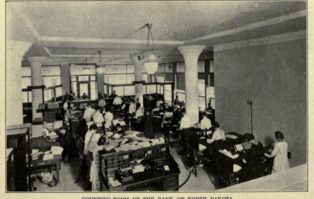 Counting room of the Bank of North Dakota