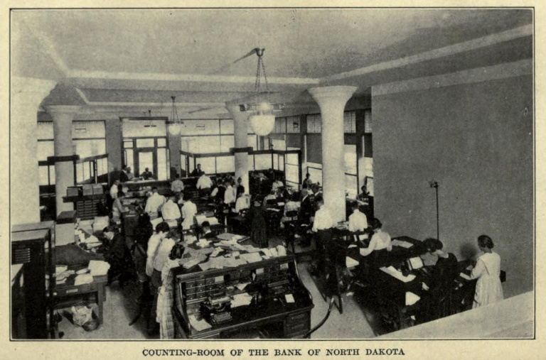 Counting room of the Bank of North Dakota