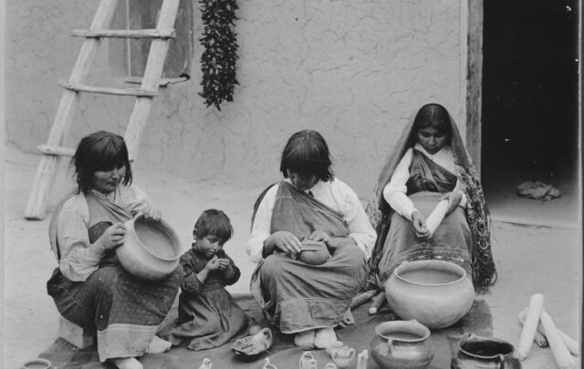 Family pottery production in Santa Clara Pueblo