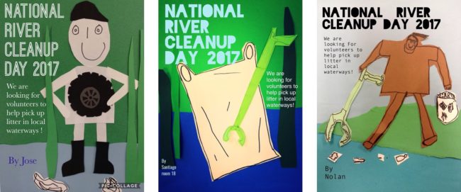 River Cleanup digital poster, 2nd grade students